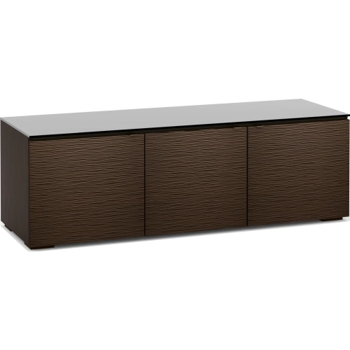 Berlin 237 65" TV Stand Cabinet in Textured Wenge with Black Glass